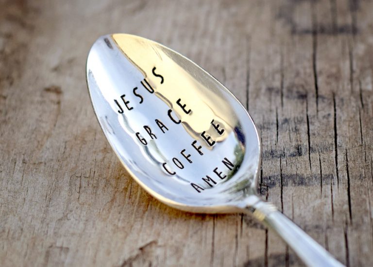Jesue Grace Coffee Amen Stamped Teaspoon